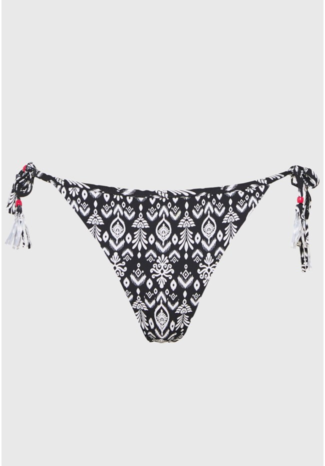 All over printed bikini bottom with side tie