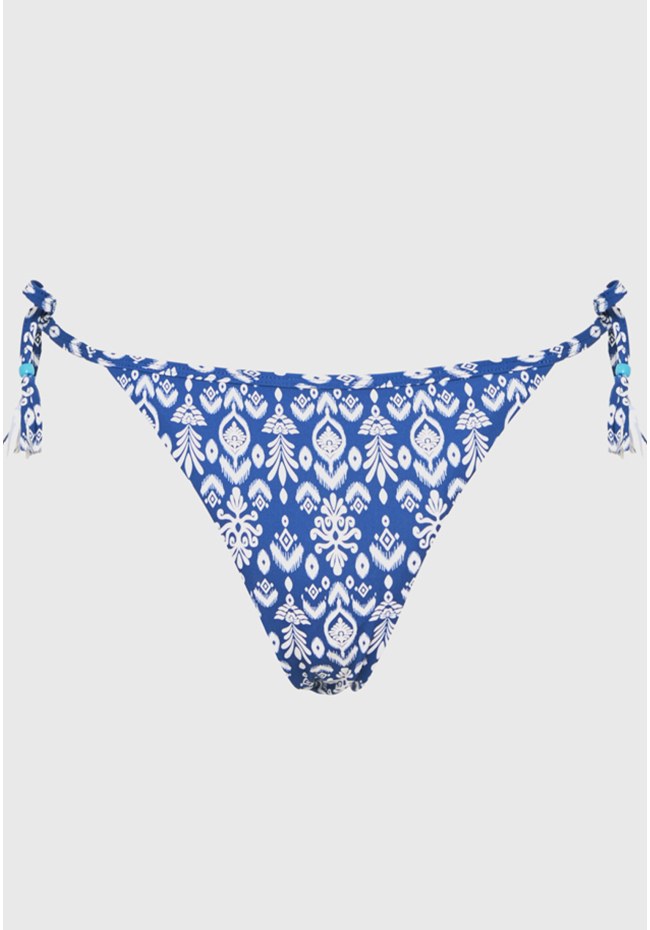 Εμπριμέ μπικίνι σλιπ με πλαϊνό δέσιμο