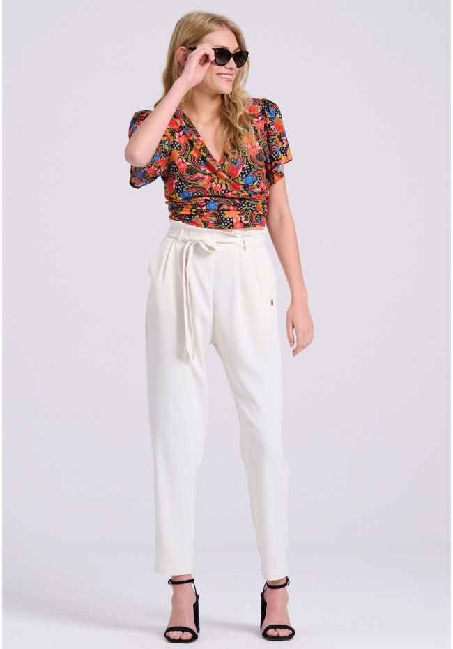 Wrapped top with print in boho look