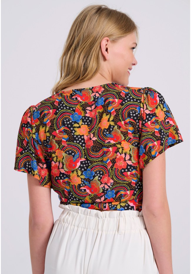 Wrapped top with print in boho look