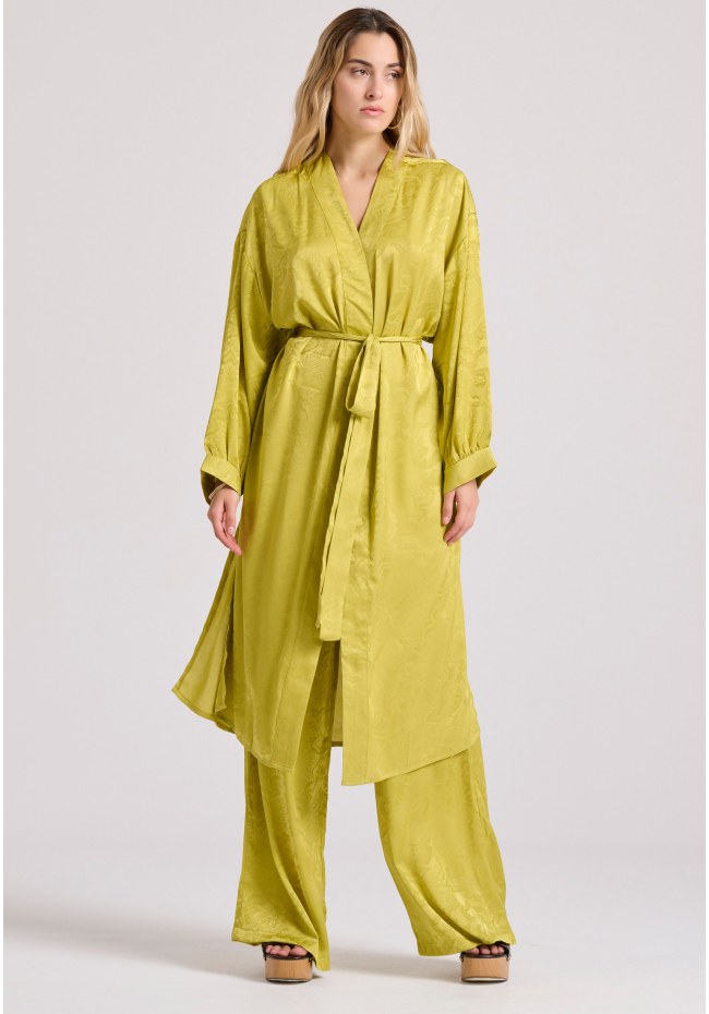 Wide leg παντελόνα με jacquard pattern