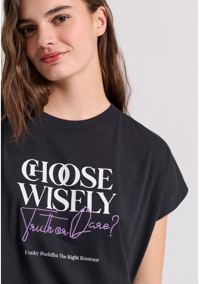 Γυναικείο t-shirt με pop art τύπωμα στην πλάτη