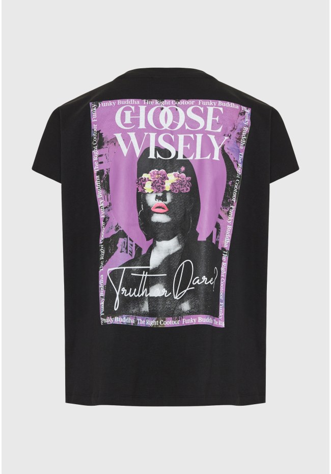 Γυναικείο t-shirt με pop art τύπωμα στην πλάτη