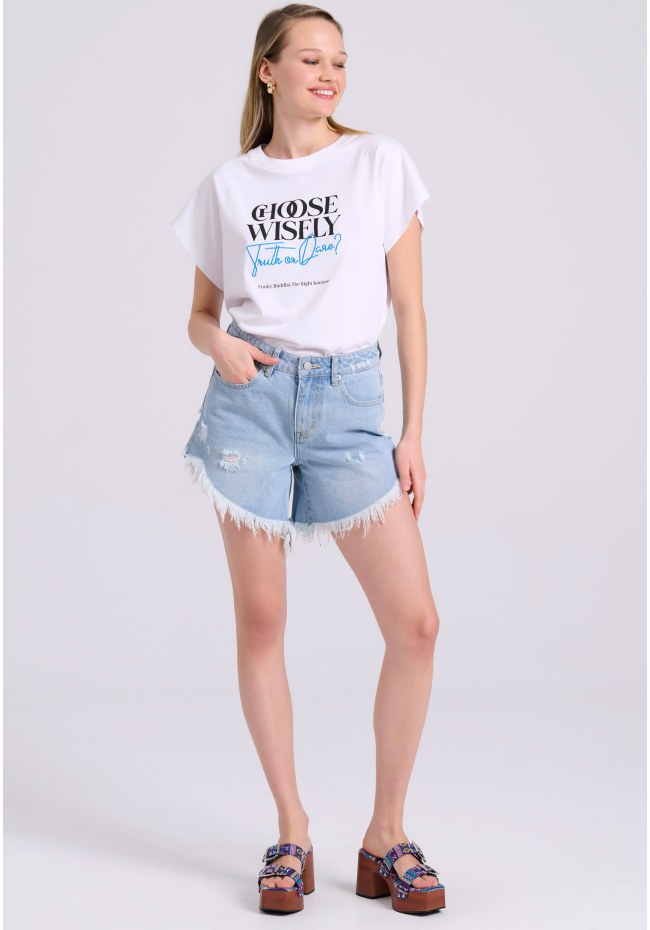 Γυναικείο t-shirt με pop art τύπωμα στην πλάτη