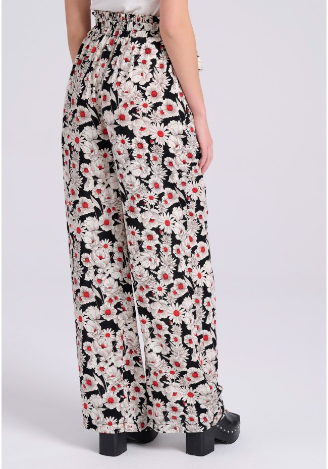 Wide leg εμπριμέ παντελόνα σε boho look