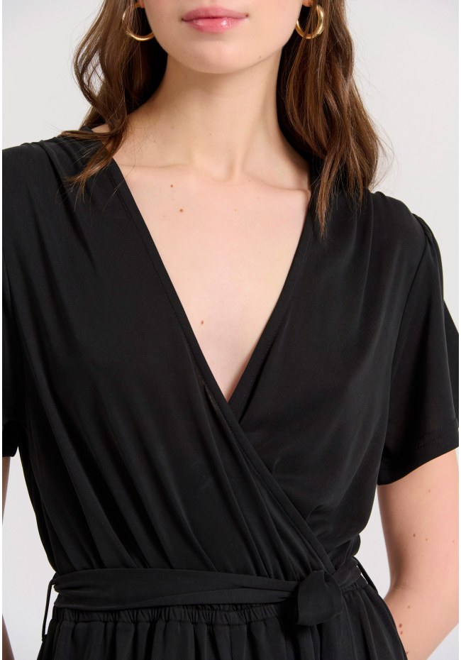 Wrapped jumpsuit shorts with side tie