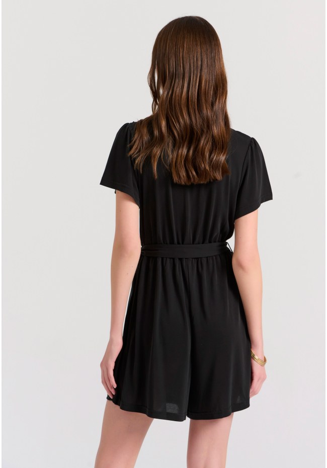 Wrapped jumpsuit shorts with side tie