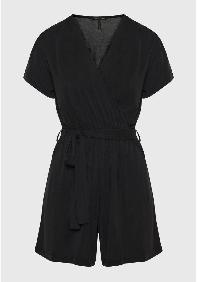 Wrapped jumpsuit shorts with side tie