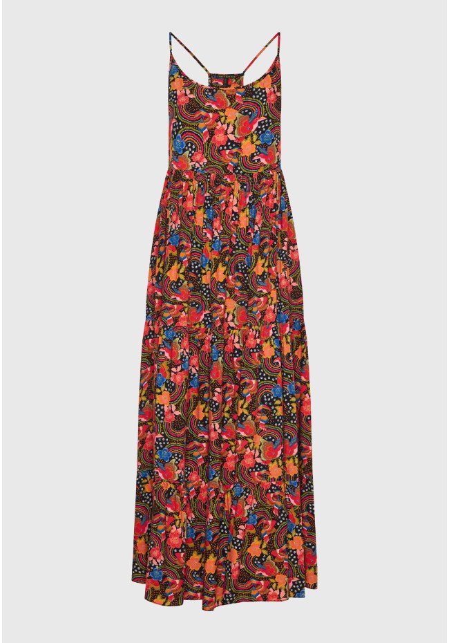 Loose fit εμπριμέ μάξι boho φόρεμα