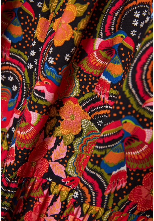 Loose fit εμπριμέ μάξι boho φόρεμα