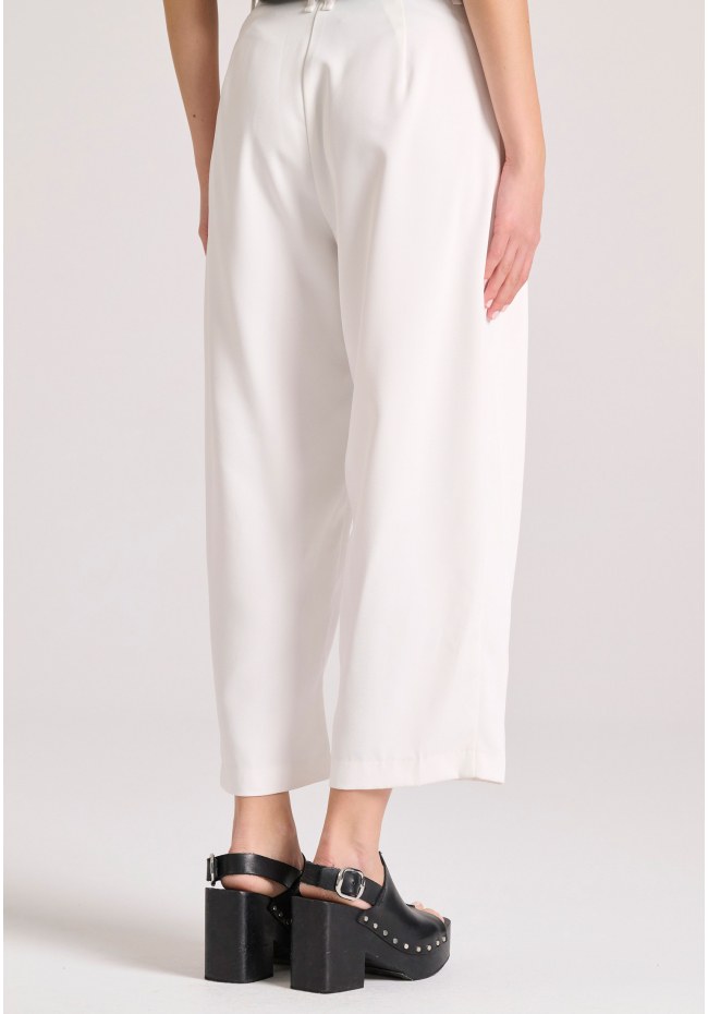 Loose fit cropped παντελόνι με μονή πιέτα