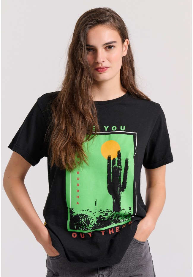 Γυναικείο t-shirt με desert artwork τύπωμα