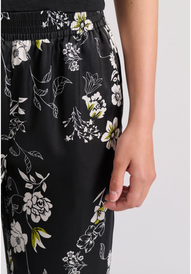 Εμπριμέ cropped casual παντελόνι