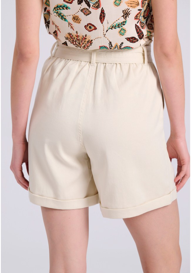 Lyocell blend σορτς με ζώνη
