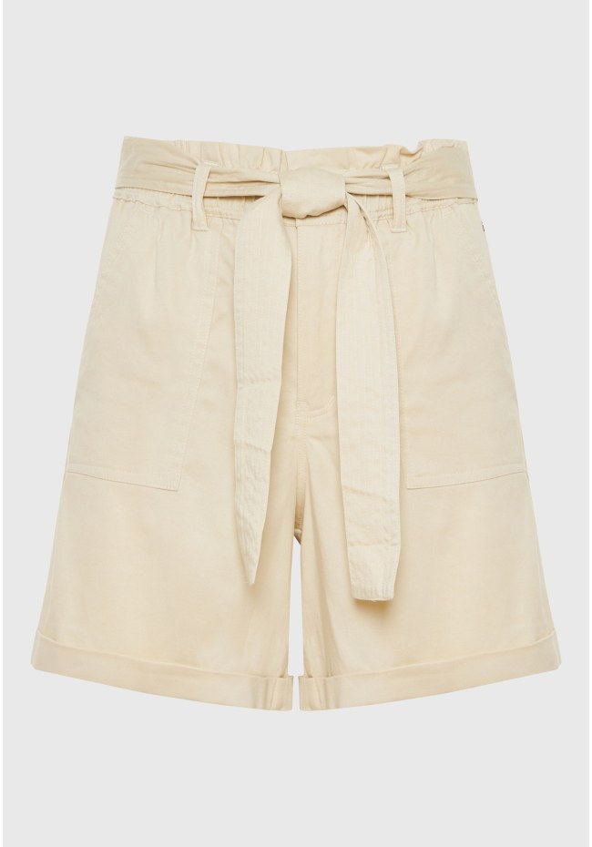 Lyocell blend σορτς με ζώνη