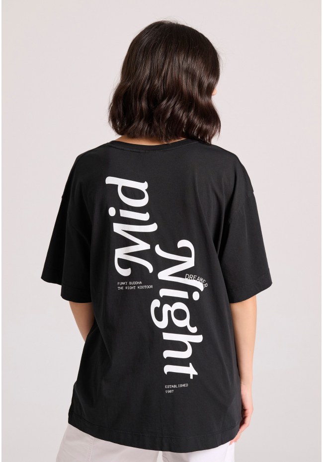 Loose fit t-shirt με text artwork τύπωμα στην πλάτη