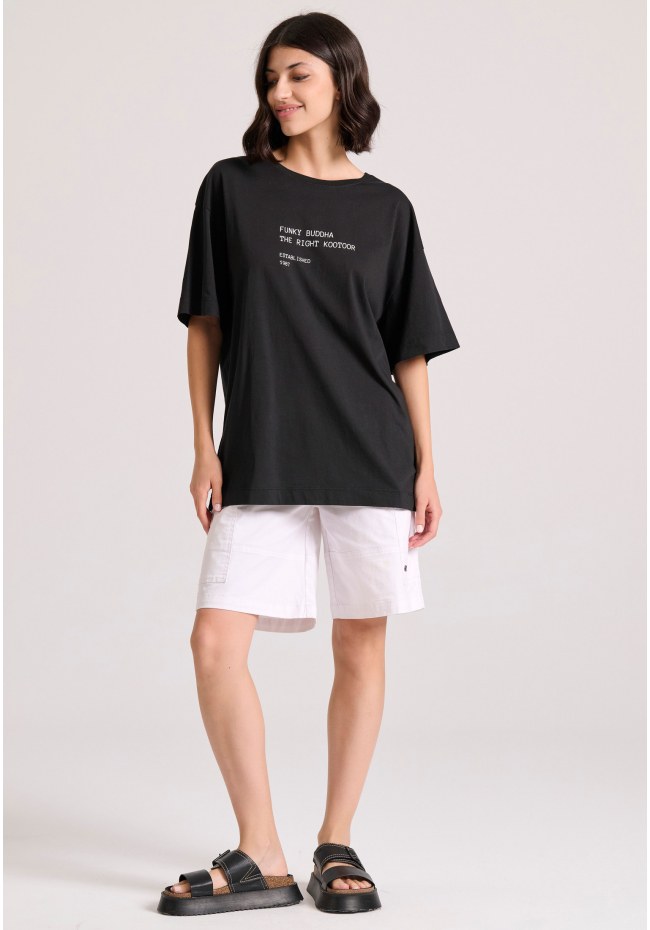 Loose fit t-shirt με text artwork τύπωμα στην πλάτη