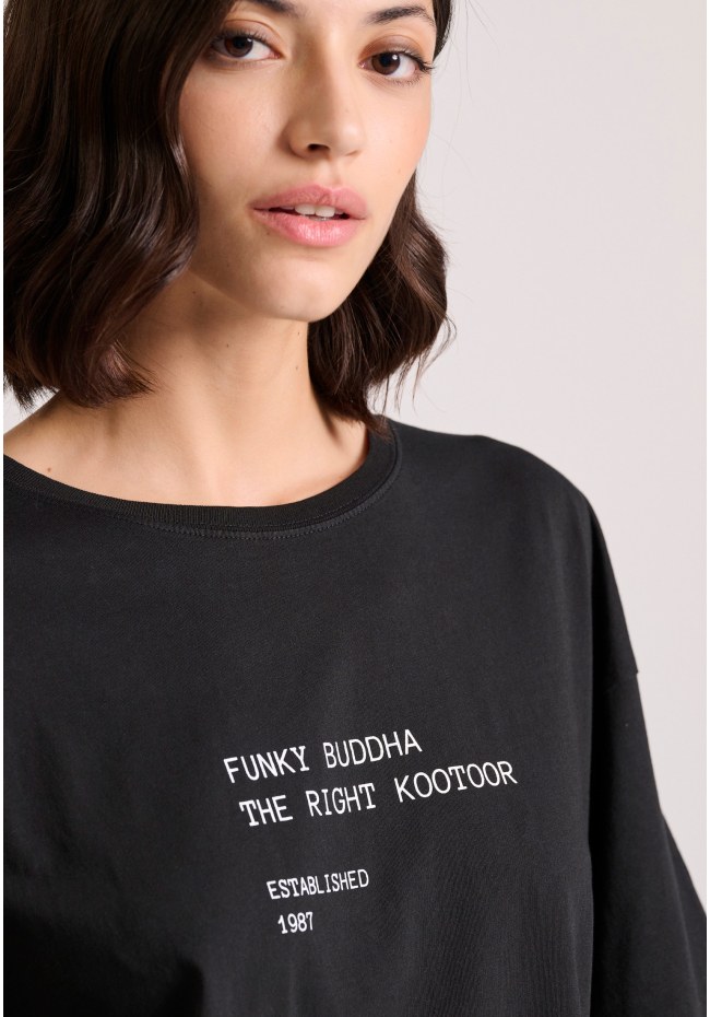 Loose fit t-shirt με text artwork τύπωμα στην πλάτη