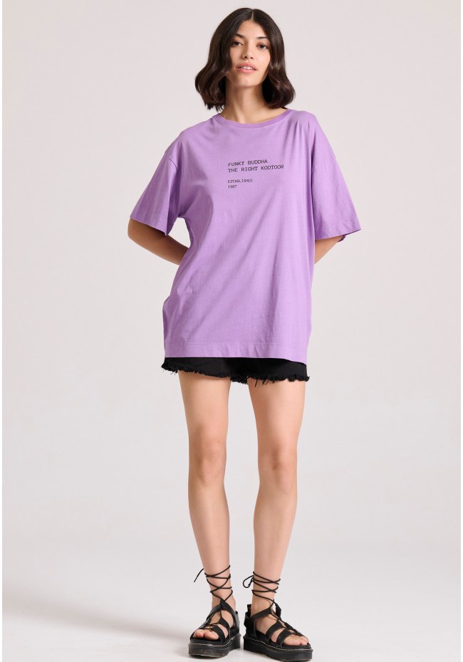 Loose fit t-shirt με text artwork τύπωμα στην πλάτη