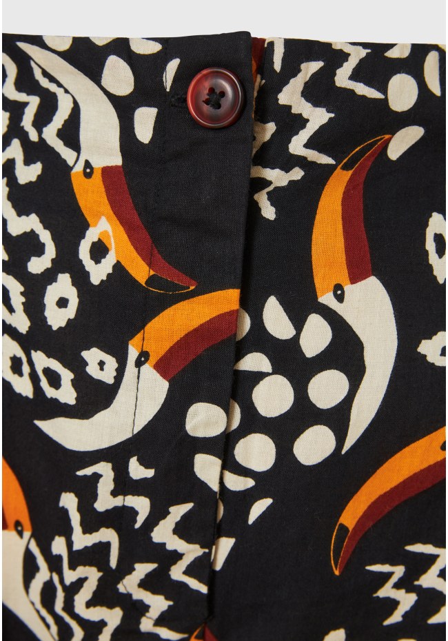 Wide leg παντελόνα με exotic τύπωμα