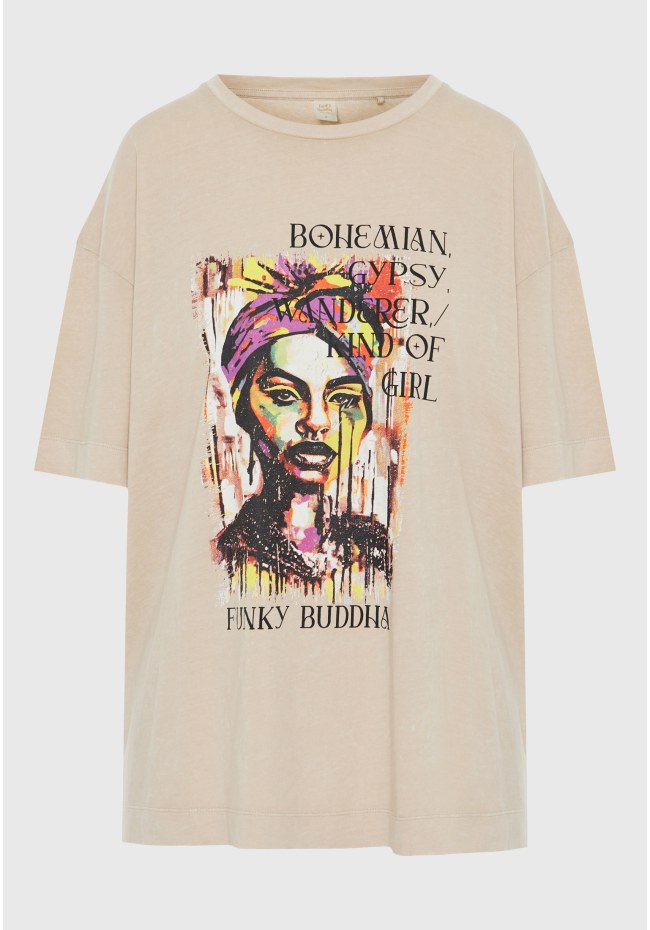 Loose fit t-shirt with bohemian print