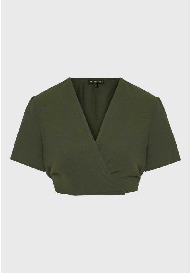 Cropped top με cut out λεπτομέρειες