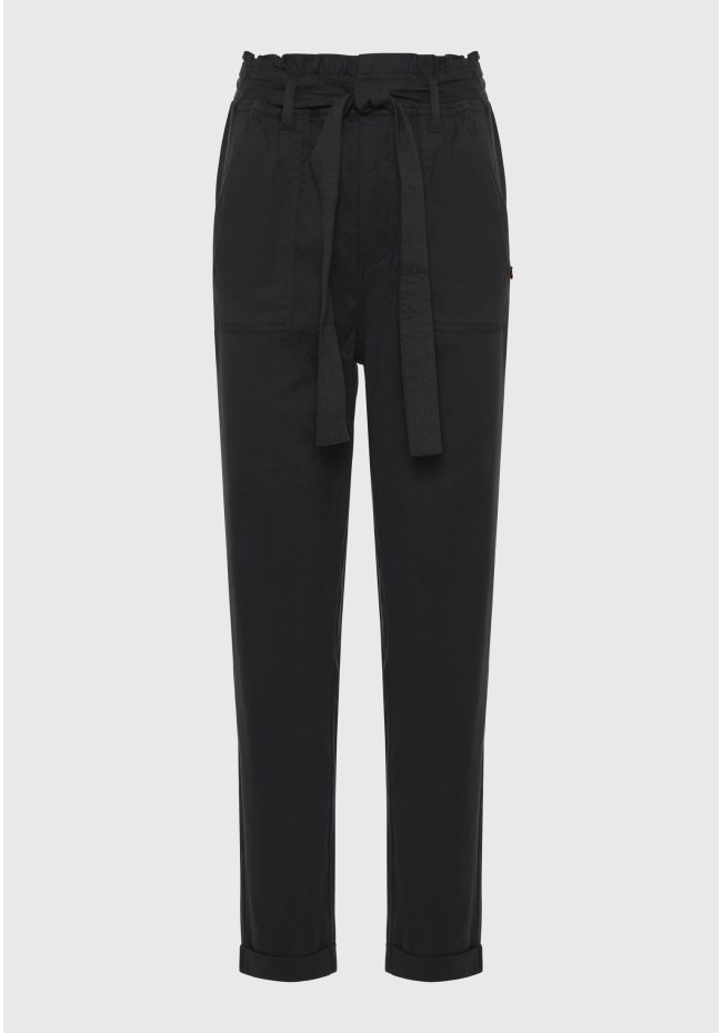 Lyocell blend cropped παντελόνι με ζώνη