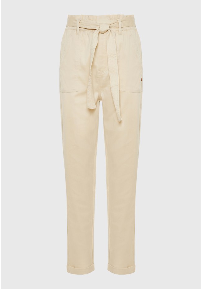 Lyocell blend cropped παντελόνι με ζώνη