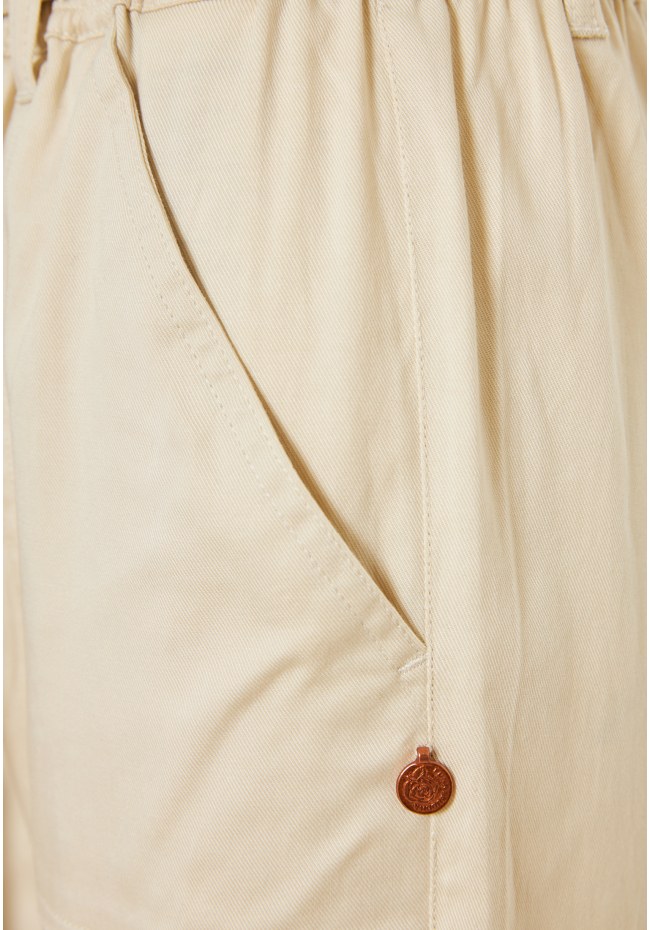 Lyocell blend cropped παντελόνι με ζώνη