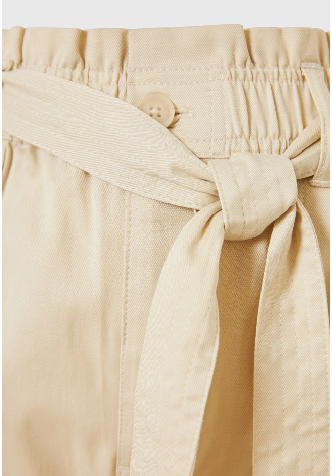 Lyocell blend cropped παντελόνι με ζώνη