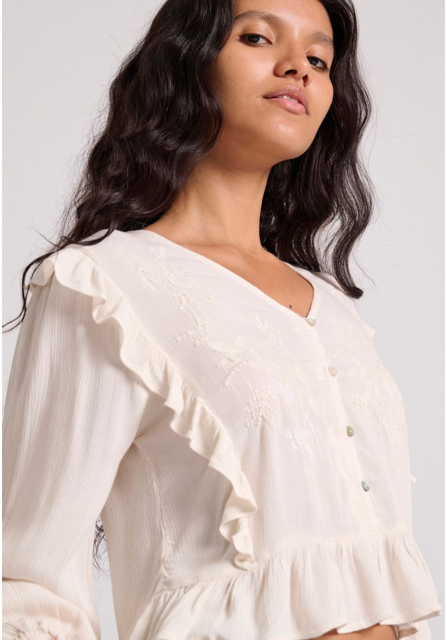 Μακρυμάνικη μπλούζα με βολάν