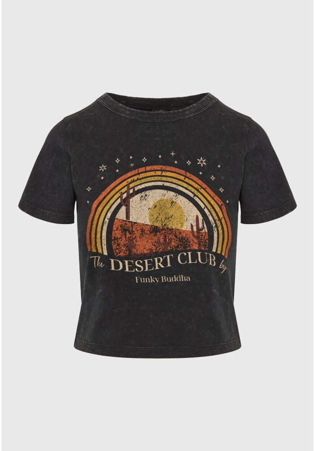 Garment dyed t-shirt with desert print