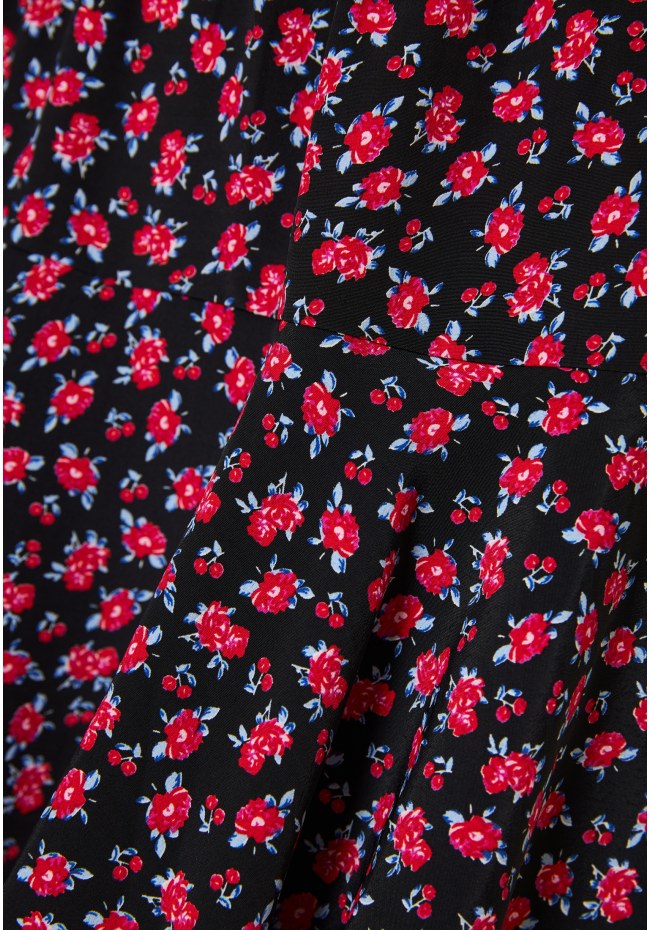 All over printed mini skirt with ruffles