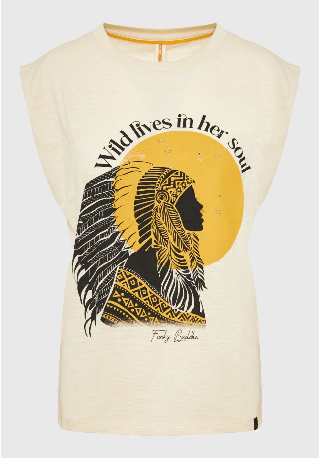 Loose fit t-shirt με τύπωμα σε boho look