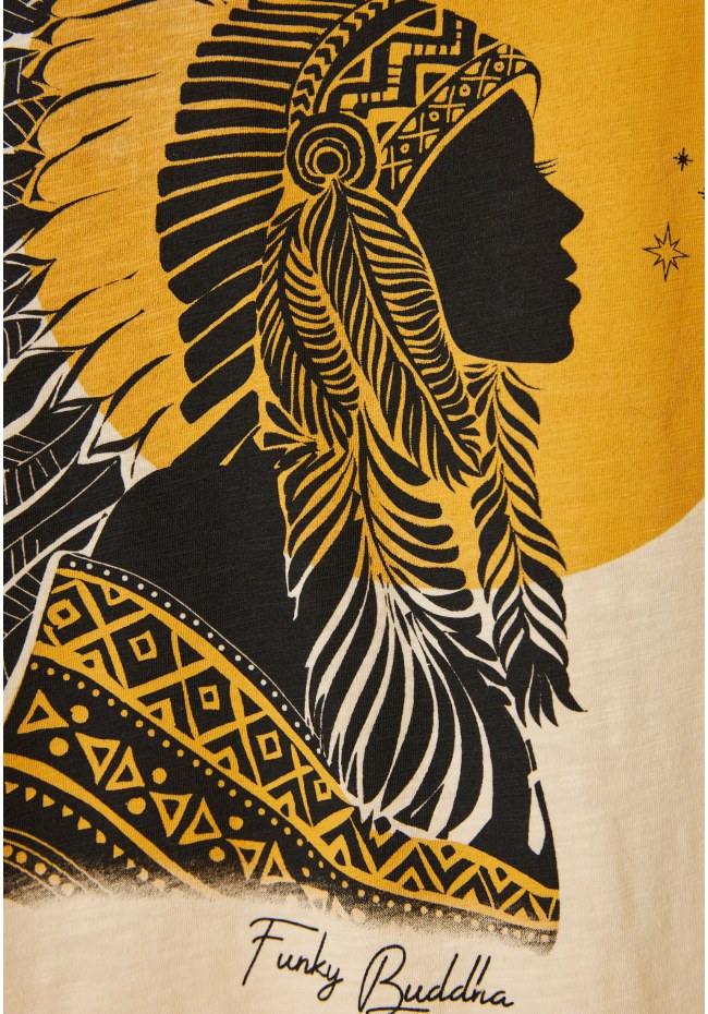 Loose fit t-shirt με τύπωμα σε boho look