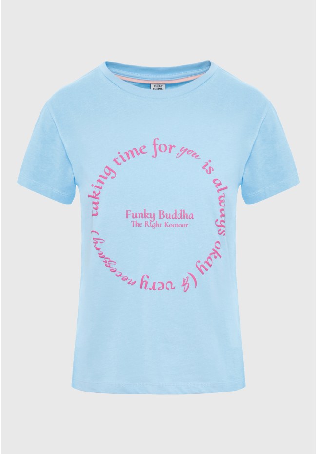 Organic cotton t-shirt with embossed print