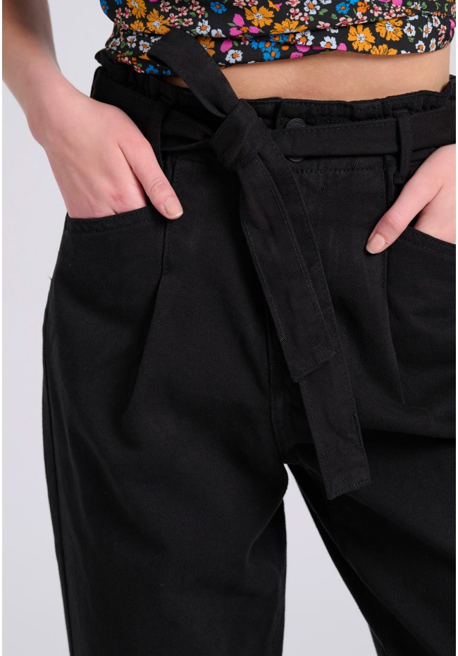 Garment dyed wide leg τζιν παντελόνι