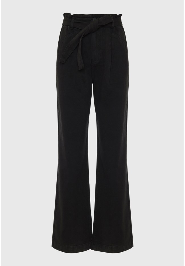 Garment dyed wide leg τζιν παντελόνι