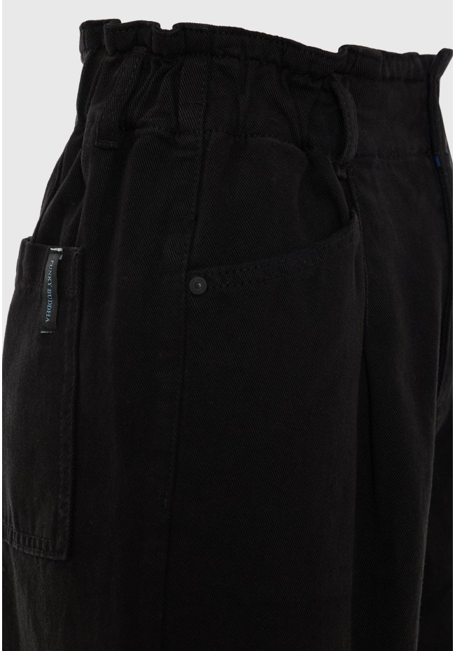 Garment dyed wide leg τζιν παντελόνι