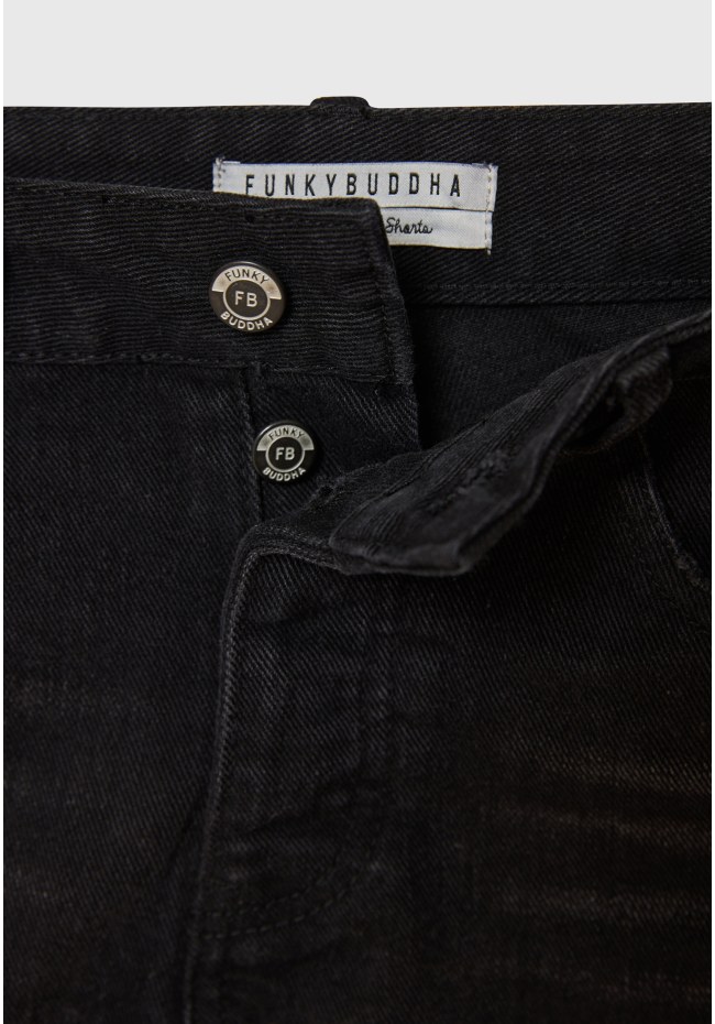 Women's cutoff denim shorts with whisker details