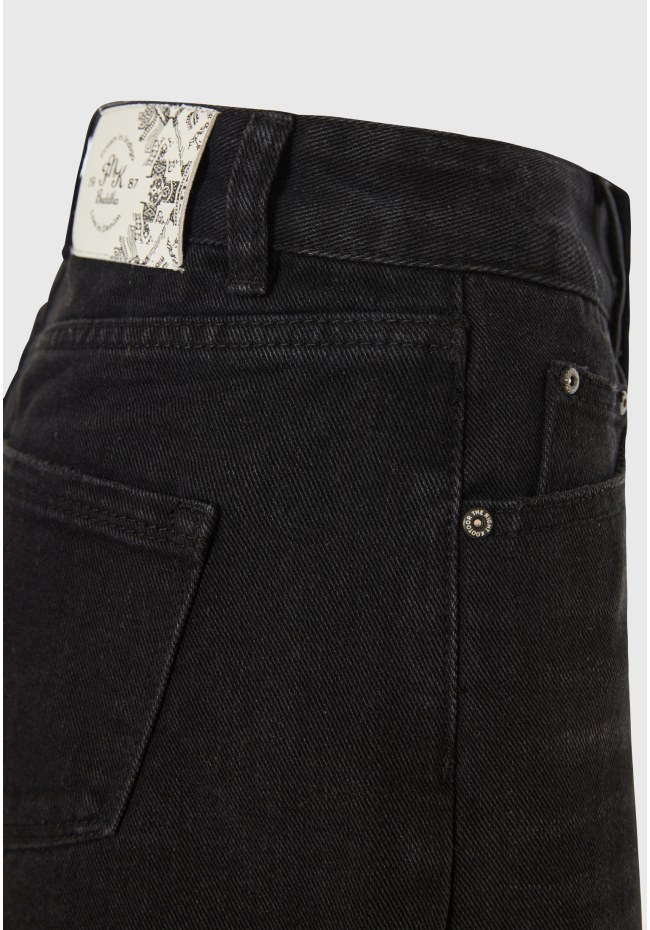 Women's cutoff denim shorts with whisker details