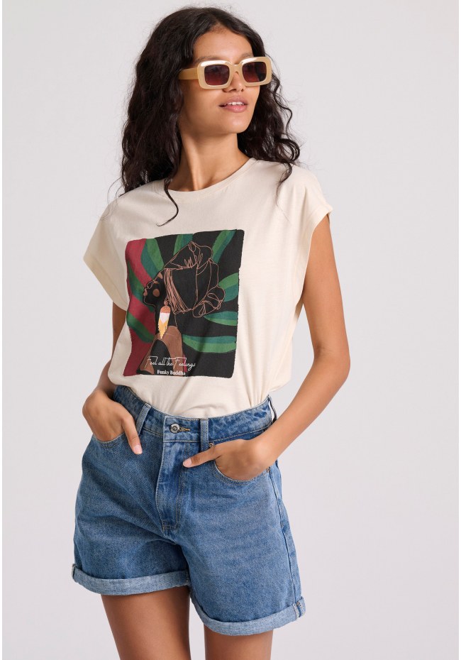 Women's jeans shorts with revere