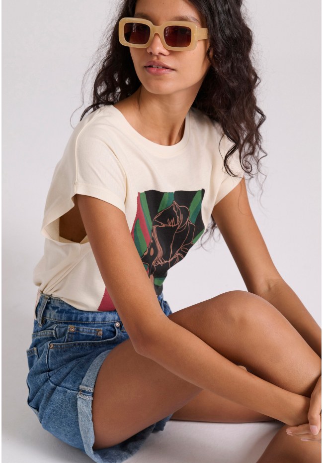 Women's jeans shorts with revere
