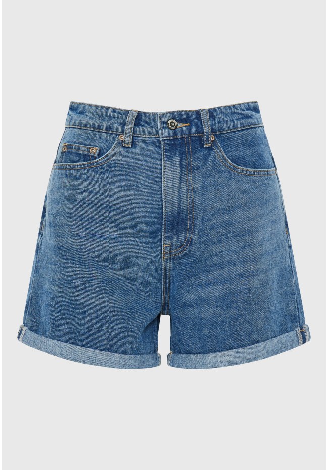 Women's jeans shorts with revere