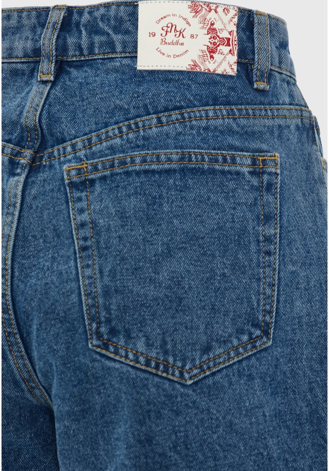 Women's jeans shorts with revere