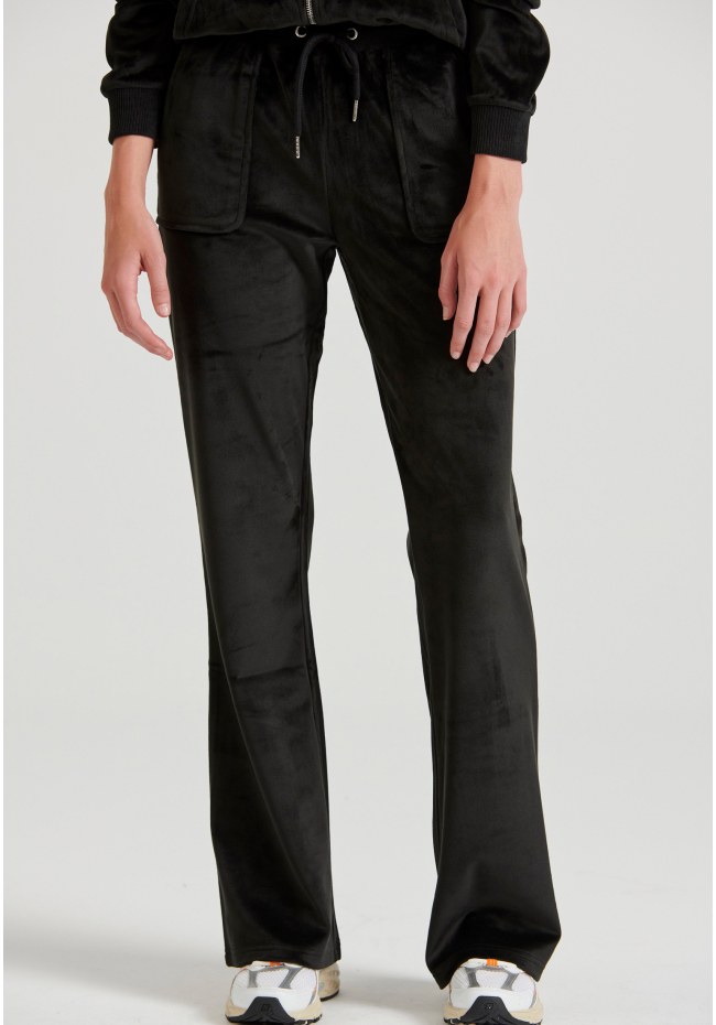 Flare fit παντελόνι φόρμας σε βελουτέ ύφασμα