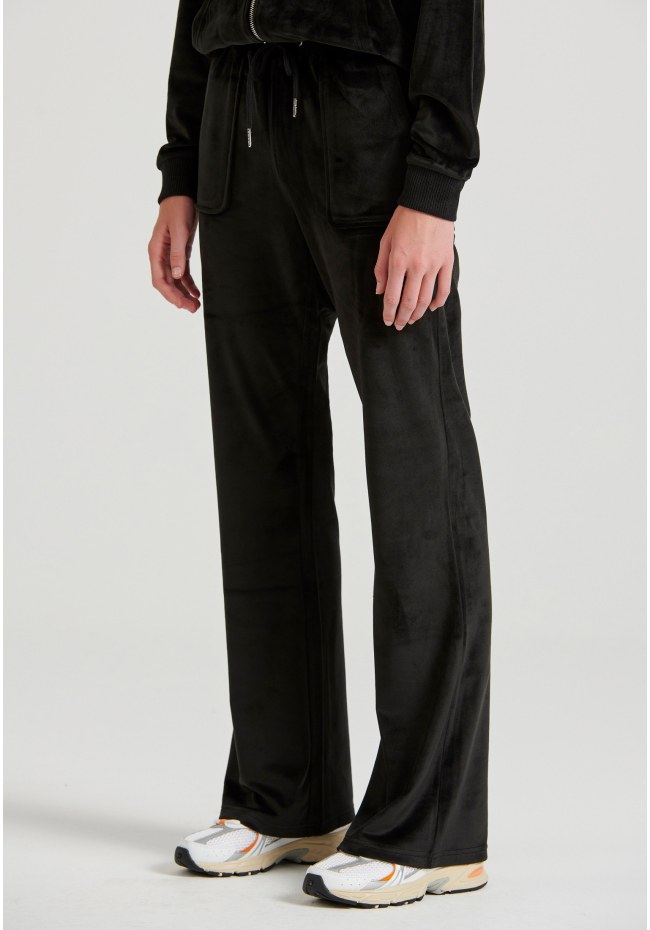 Flare fit παντελόνι φόρμας σε βελουτέ ύφασμα