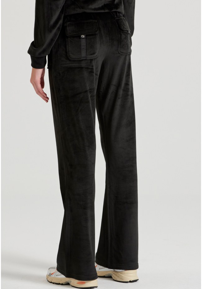 Flare fit παντελόνι φόρμας σε βελουτέ ύφασμα