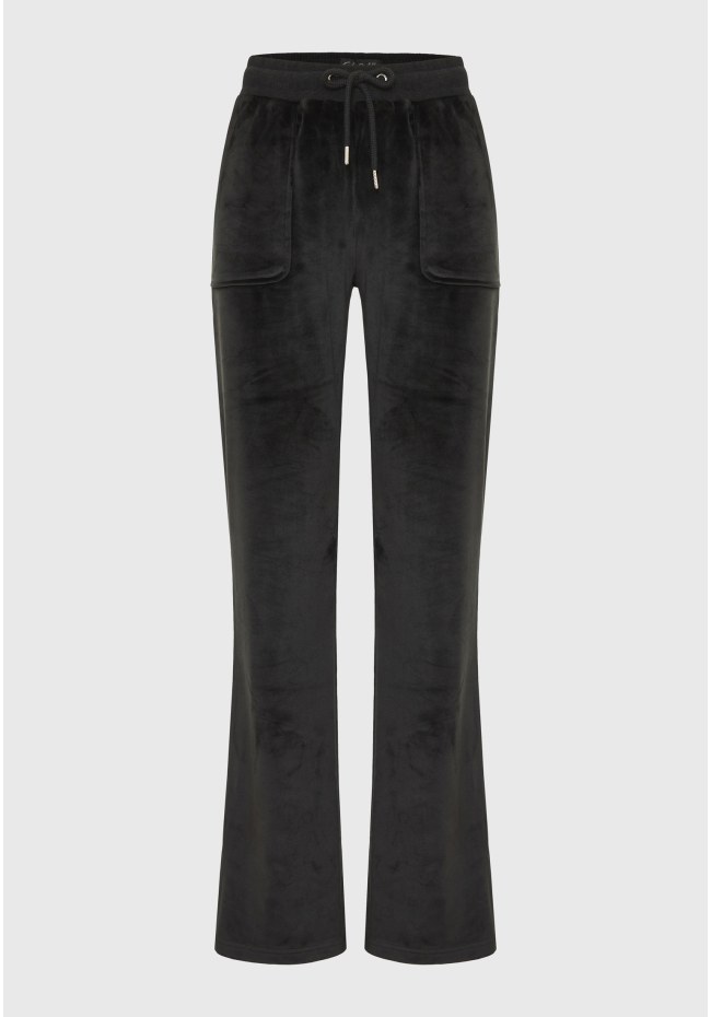 Flare fit παντελόνι φόρμας σε βελουτέ ύφασμα