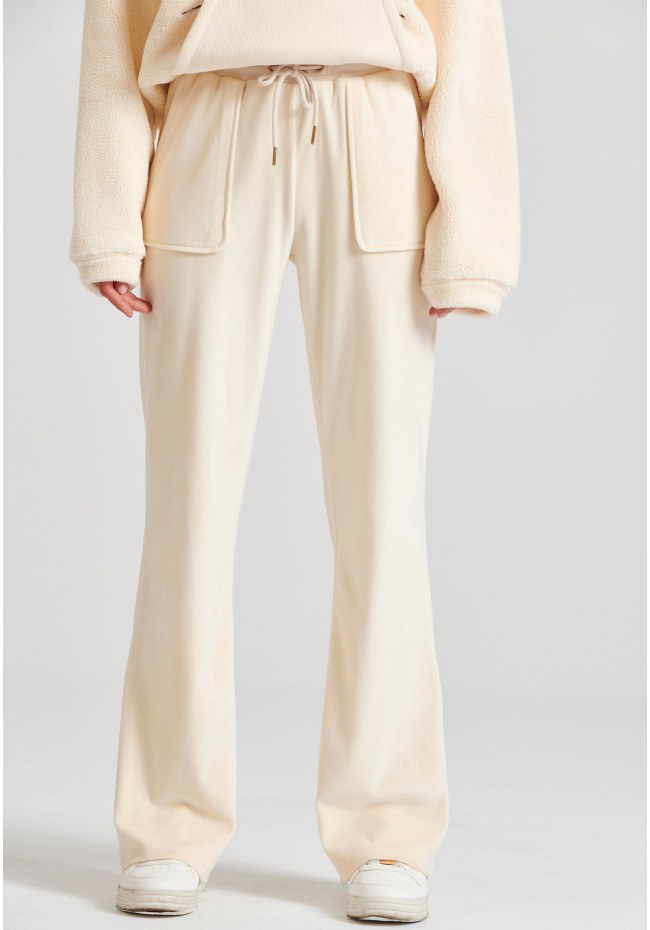 Flare fit παντελόνι φόρμας σε βελουτέ ύφασμα